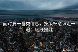 面对爱一番类信息，按版权意识走一遍：底线提醒