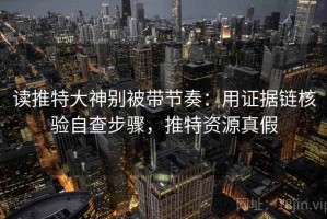 读推特大神别被带节奏：用证据链核验自查步骤，推特资源真假