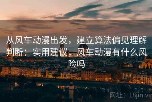 从风车动漫出发，建立算法偏见理解判断：实用建议，风车动漫有什么风险吗