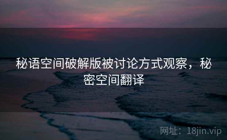秘语空间破解版被讨论方式观察，秘密空间翻译