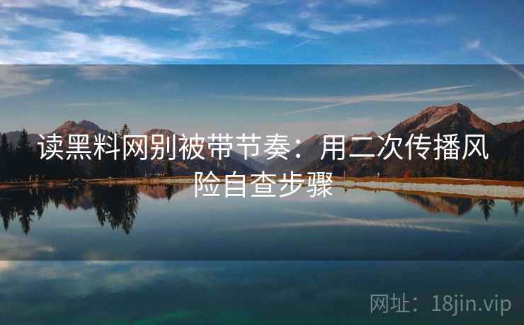 读黑料网别被带节奏：用二次传播风险自查步骤