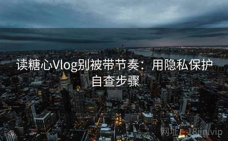 读糖心Vlog别被带节奏：用隐私保护自查步骤