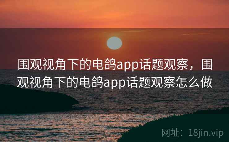 围观视角下的电鸽app话题观察，围观视角下的电鸽app话题观察怎么做